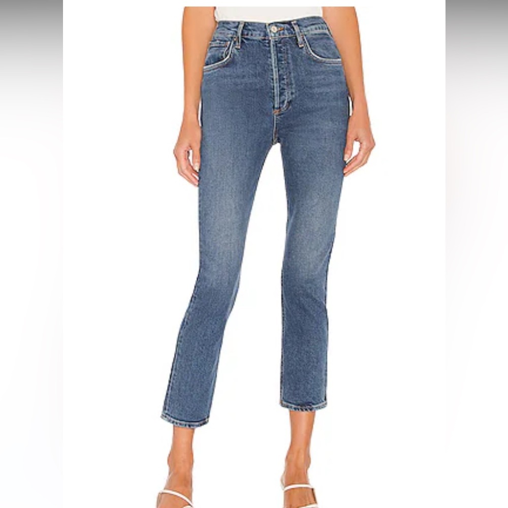 Agolde Blue Straight Leg Jeans